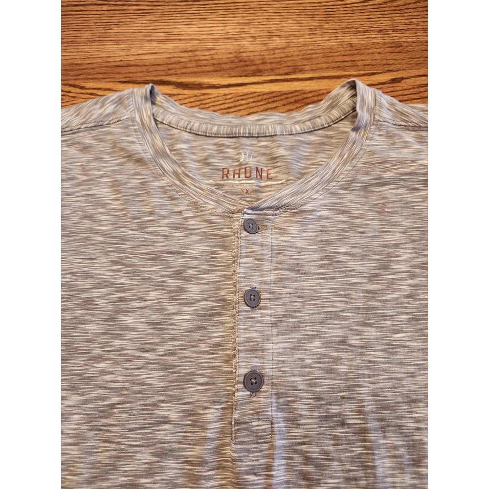 Rhone Long Sleeve Henley Mens Size XXL Marled Gray - Picture 2 of 10